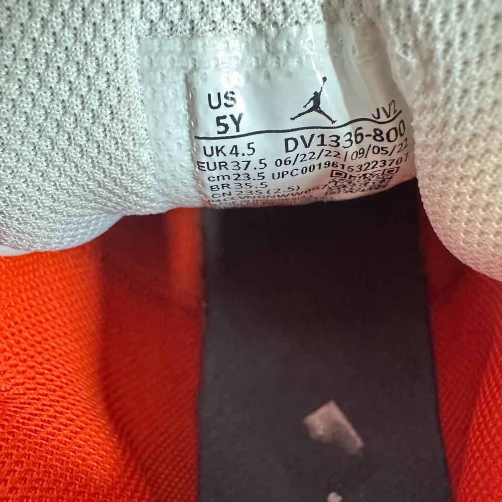 Nike Air Jordan 1 Mid DV-1336-800 Sneakers Retro Shoes Orange‎ White Black SZ 5Y